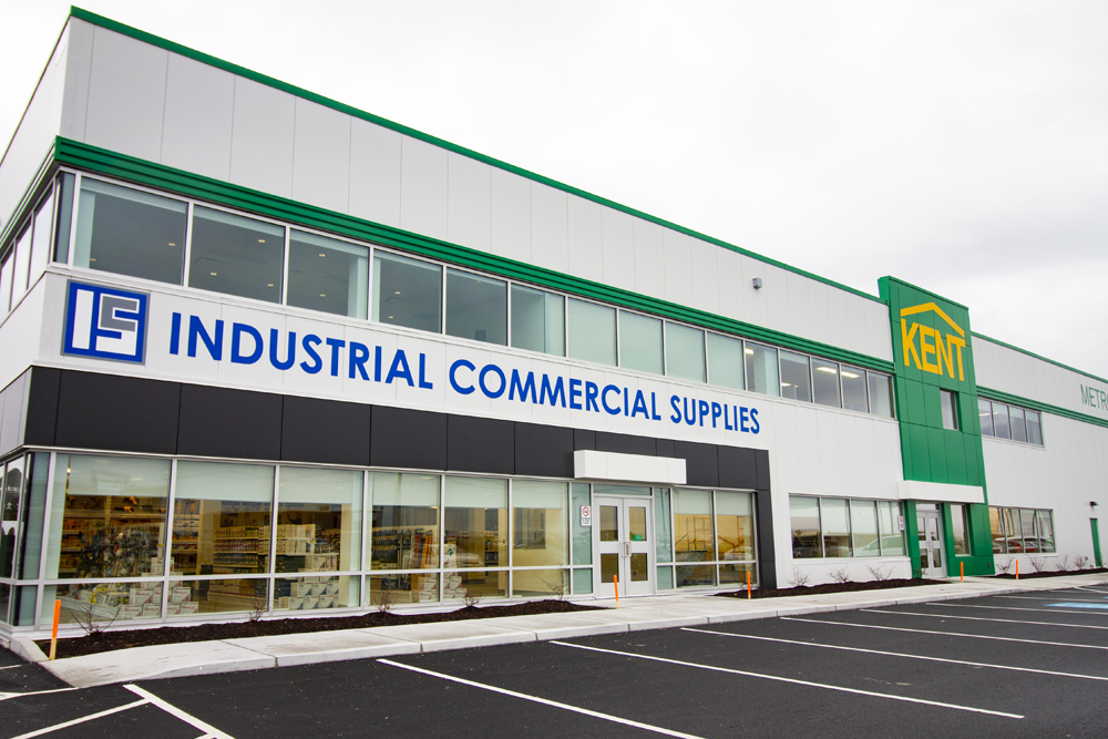 Front view of the Industrial Commercial Supplies building